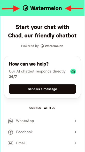 Header chat widget